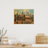 Singapore Skyline Poster (Keuken)