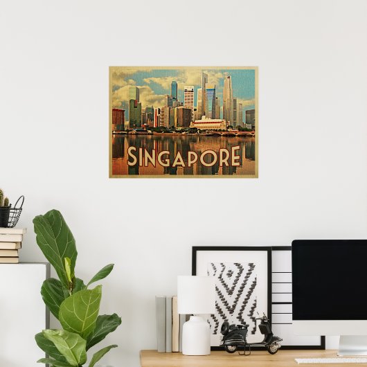 Singapore Skyline Poster (Thuiskantoor)