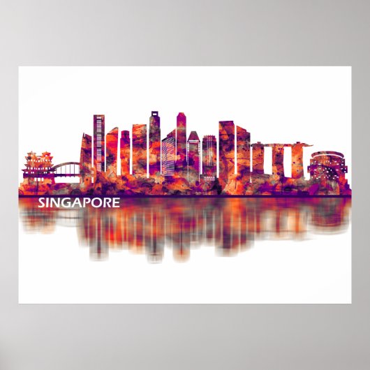 Singapore Skyline Poster (Voorkant)