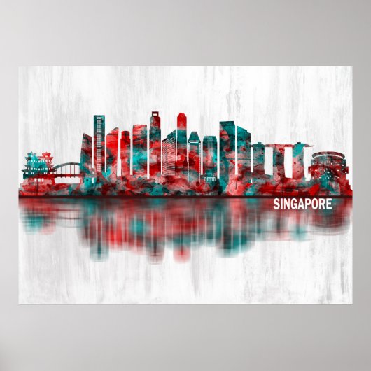 Singapore Skyline Poster (Voorkant)