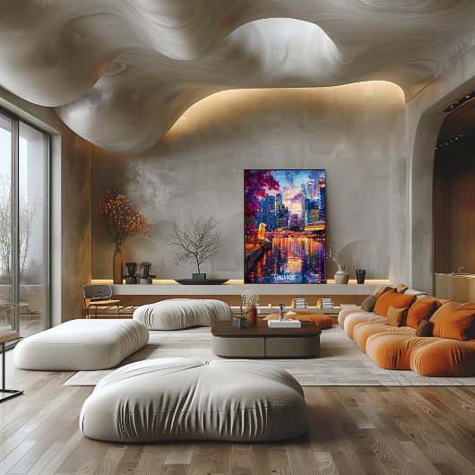 Singapore Skyline Poster Futuristische Aziatische 