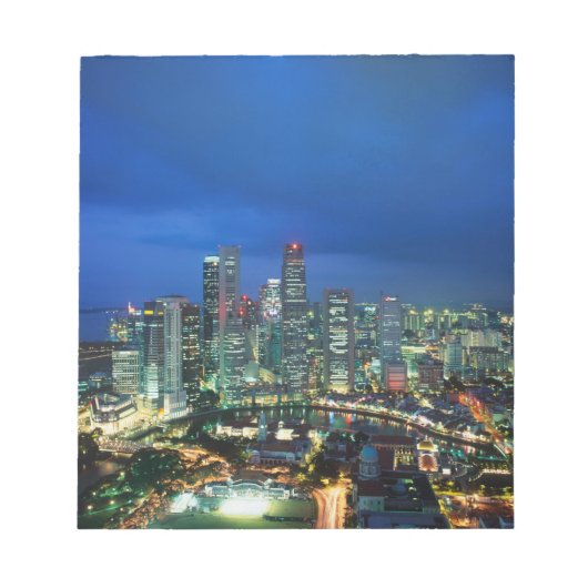 Singapore Skyline 's nachts, Singapore Notitieblok (Voorkant)