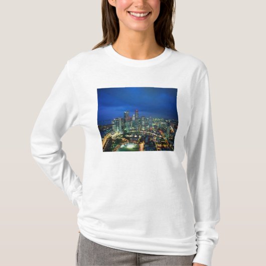 Singapore Skyline 's nachts, Singapore T-shirt (Voorkant)