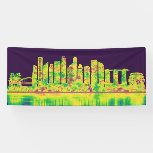 Singapore Skyline Spandoek (Horizontaal)