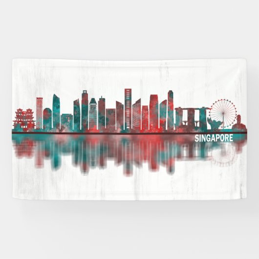 Singapore Skyline Spandoek (Horizontaal)