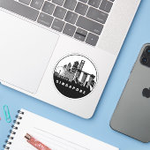 Singapore Skyline Sticker (Laptop met iPhone)