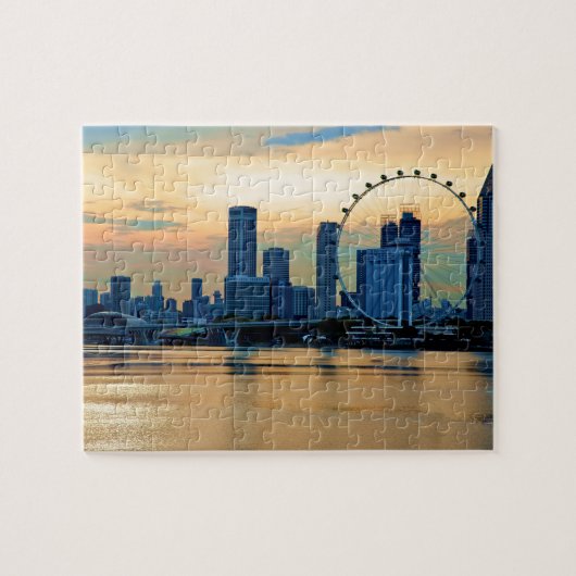 Singapore Skyline Sunset Legpuzzel (Horizontaal)