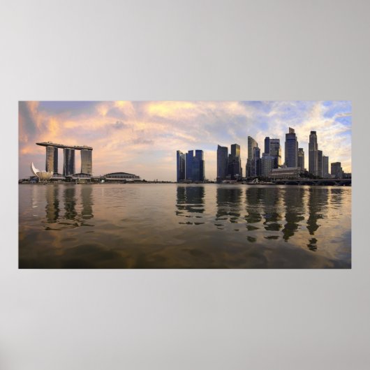 Singapore Skyline Sunset Poster (Voorkant)