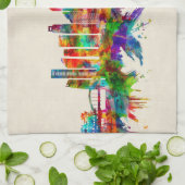 Singapore Skyline Theedoek (Gevouwen)