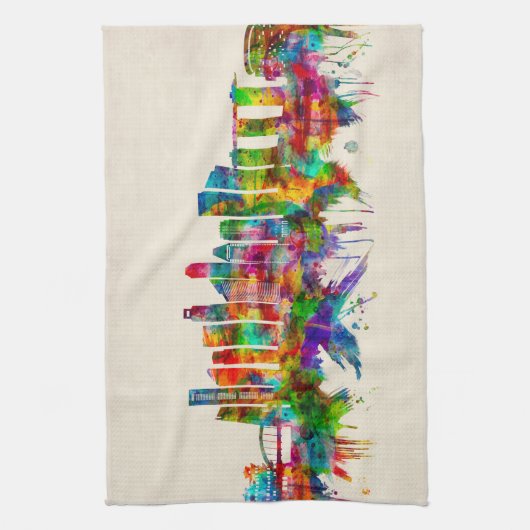 Singapore Skyline Theedoek (Verticaal)