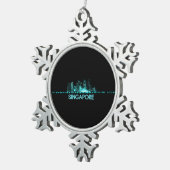 Singapore Skyline Tin Sneeuwvlok Ornament (Rechts)