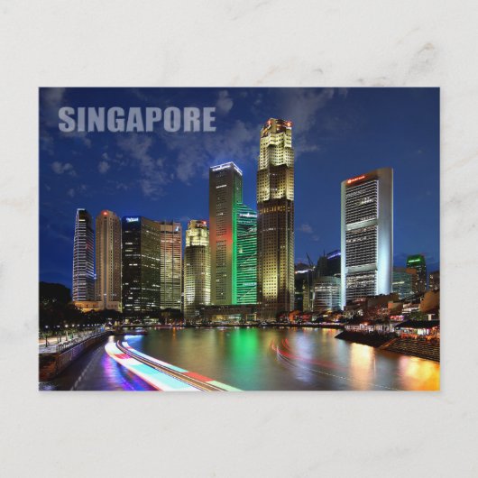 Singapore skyline van Elgin Bridge Briefkaart (Voorkant)