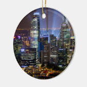 Singapore stad bij nacht keramisch ornament (Links)