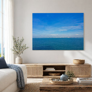 Singapore Strait Ocean Uitzicht met vrachtschepen Poster