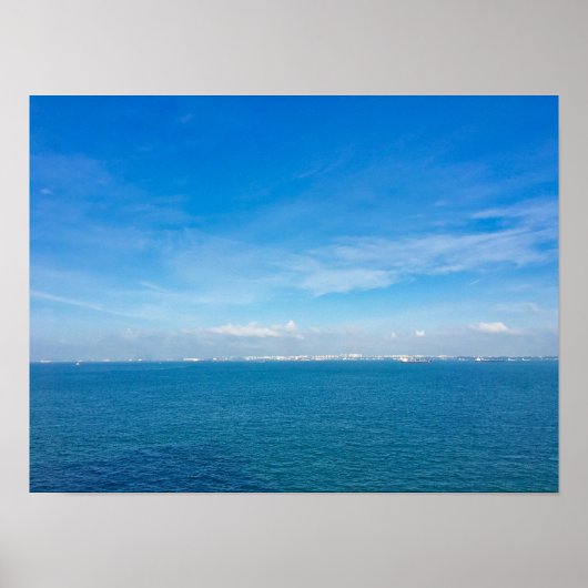 Singapore Strait Ocean Uitzicht met vrachtschepen Poster (Voorkant)