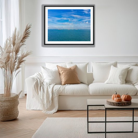 Singapore Strait Shipping Lanes met vrachtschepen Poster