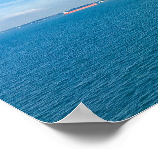 Singapore Strait Shipping Lanes met vrachtschepen Poster (Hoek)