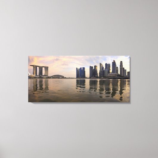 Singapore Sunset Stretched Canvas Print (Voorkant)