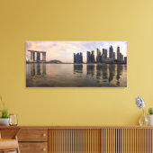 Singapore Sunset Stretched Canvas Print (Insitu (Woonkamer))