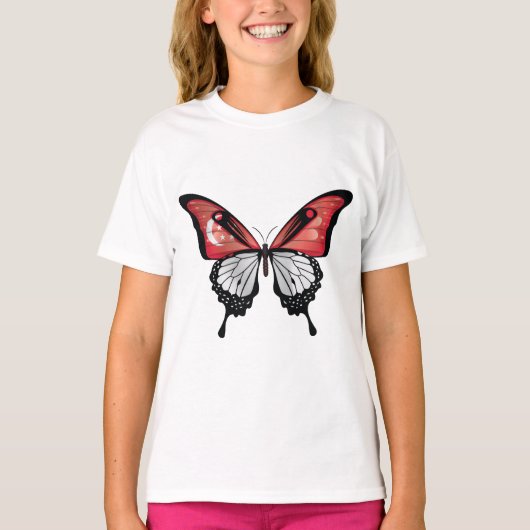 Singapore Swallowtail Vlinder Vlag T-shirt (Voorkant)