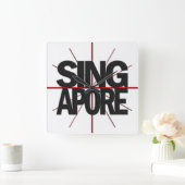 Singapore Timezone Wall klok (Huis)