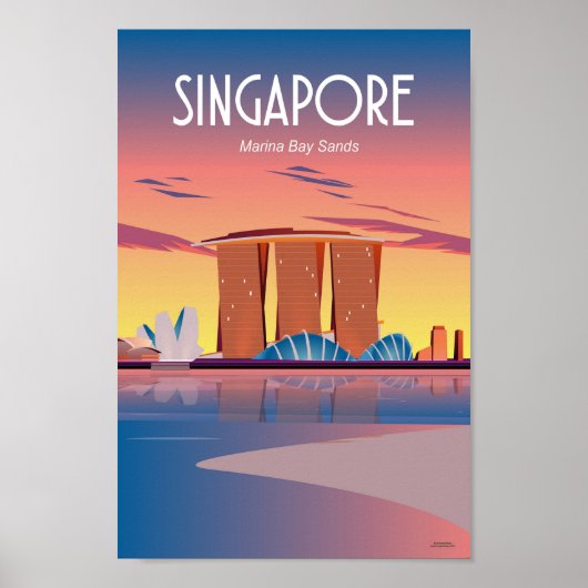Singapore Travel poster, Marina bay zand Poster (Voorkant)