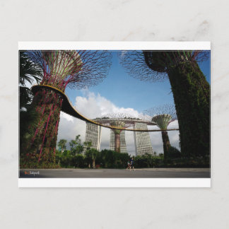 Singapore - Tuin van de baai van Bay en Marina Bay Briefkaart