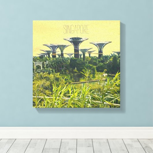 Singapore tuinen van de baai canvas afdruk (Insitu (Houten vloer))