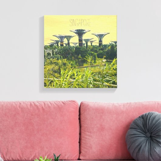 Singapore tuinen van de baai canvas afdruk (Insitu (Woonkamer))