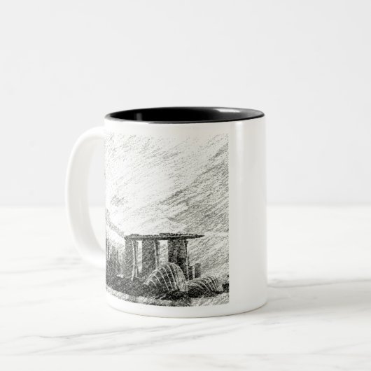 Singapore Uitzichten B&W Tweekleurige Koffiemok (Voorkant links)