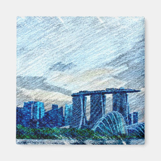 Singapore Uitzichten Kleur Magneet