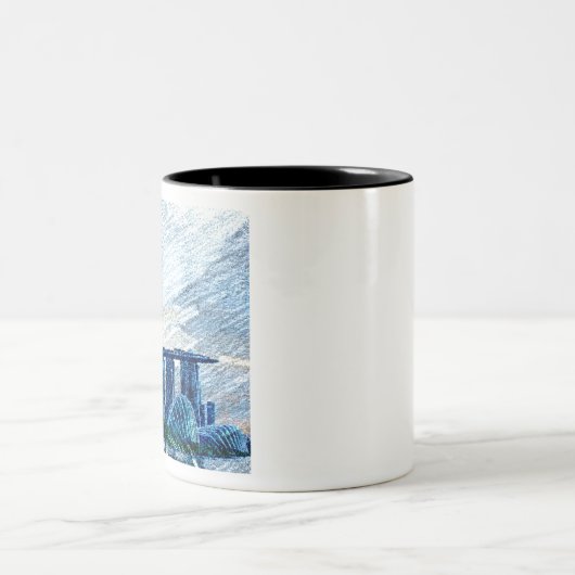 Singapore Uitzichten Kleur Tweekleurige Koffiemok (Center)