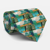  Singapore Vacation Poster. Stropdas (Opgerold)