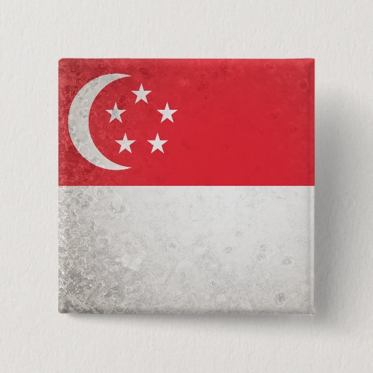 Singapore Vierkante Button 5,1 Cm (Voorkant)