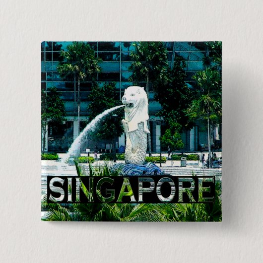 Singapore Vierkante Button 5,1 Cm (Voorkant)