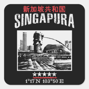 Singapore Vierkante Sticker