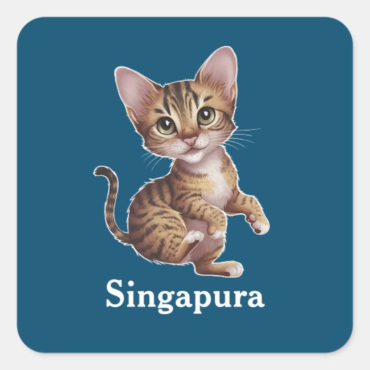Singapore Vierkante Sticker (Voorkant)