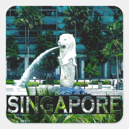 Singapore Vierkante Sticker (Voorkant)