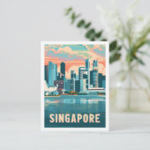 Singapore Vintage Beroemde Reisplaats Briefkaart (Staand voorkant)