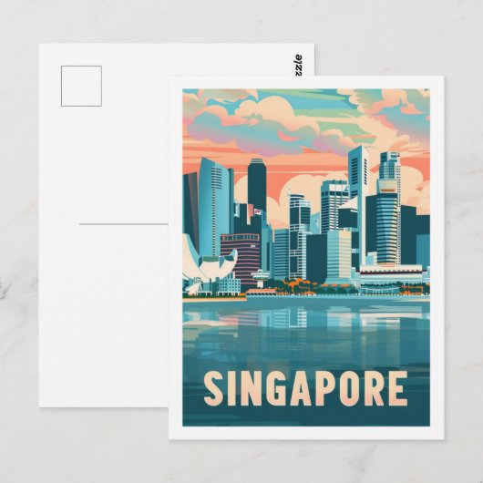 Singapore Vintage Beroemde Reisplaats Briefkaart (Voorkant / Achterkant)
