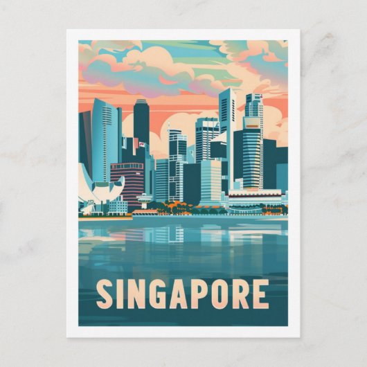 Singapore Vintage Beroemde Reisplaats Briefkaart (Voorkant)