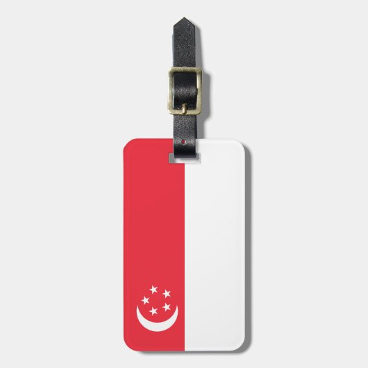Singapore vlag bagagelabel (Voorkant verticaal)