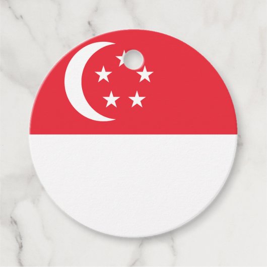 Singapore vlag bedankjes labels (Voorkant)