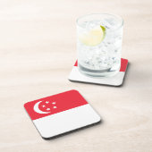 Singapore vlag bier onderzetter (Rechterzijde)