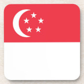 Singapore vlag bier onderzetter (Voorkant)