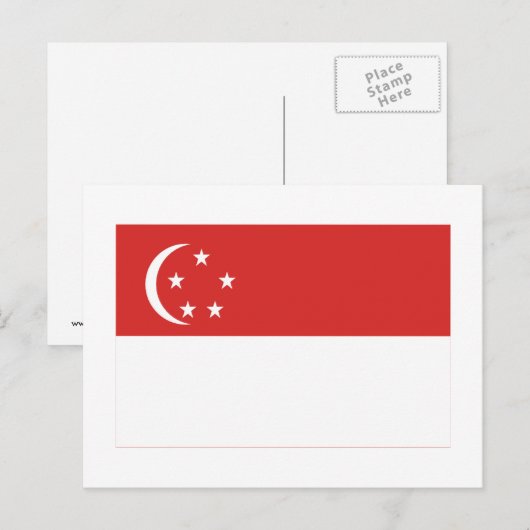 Singapore-vlag Briefkaart (Voorkant / Achterkant)