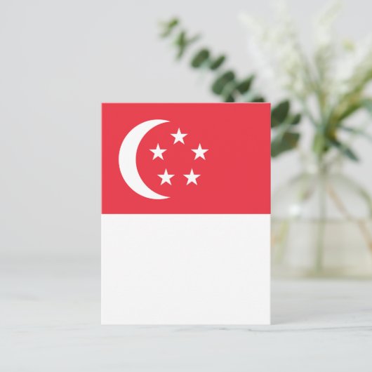 Singapore vlag briefkaart (Staand voorkant)