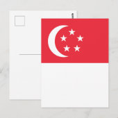 Singapore vlag briefkaart (Voorkant / Achterkant)