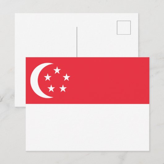 Singapore-vlag Briefkaart (Voorkant / Achterkant)