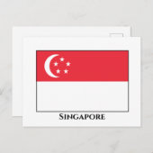 Singapore-vlag Briefkaart (Voorkant / Achterkant)